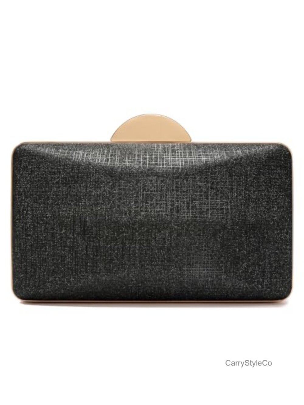 Hard Shell Clutch Evening Bag Detachable Gold Chain Strap Formal
